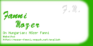 fanni mozer business card
