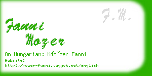 fanni mozer business card